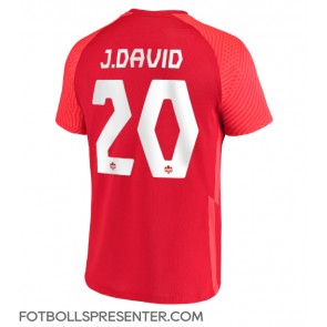 Kanada Jonathan David #20 Hemma Matchtröja VM 2022 Kortärmad